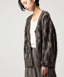 ＜CITEN＞豹紋刷毛針織外套