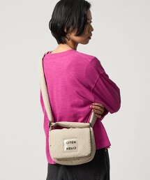 ＜CITEN＞透明LOGO格紋鋪棉肩背包