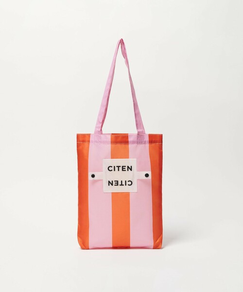 ＜CITEN＞捲捲收納粗條紋托特包S