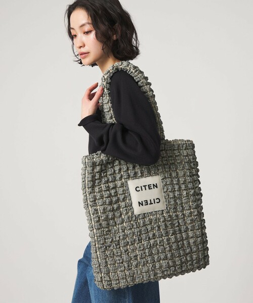 ＜CITEN＞格紋爆米花托特包