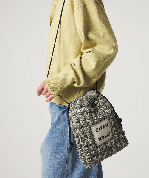 ＜CITEN＞格紋爆米花束口包