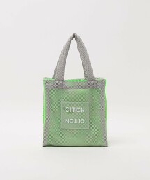 ＜CITEN＞網眼撞色透明LOGO托特包 S
