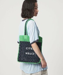 ＜CITEN＞紙質繩索撞色托特包