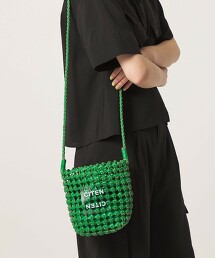 ＜CITEN＞仿皮革網眼迷你肩背包