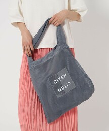 ＜CITEN＞網眼＆透明LOGO托特包