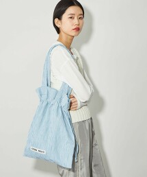 ＜CITEN＞縮褶條紋托特包