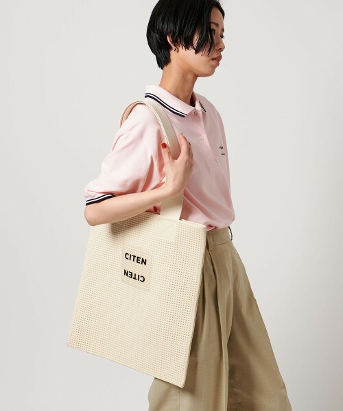 <CITEN>透明LOGO夏日針織托特包