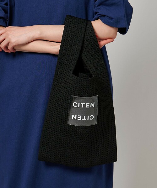 <CITEN>透明LOGO夏日針織購物袋