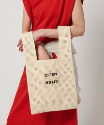 ＜CITEN＞透明LOGO夏日針織購物袋