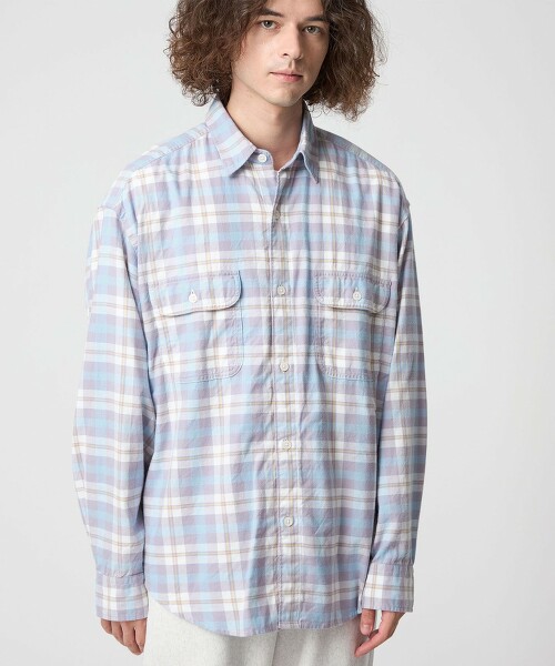 ＜CITEN＞雙口袋格紋襯衫