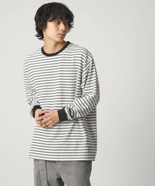 ＜CITEN＞波紋橫條紋長袖襯衫