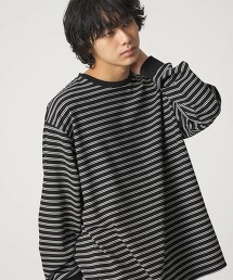 ＜CITEN＞波紋橫條紋長袖襯衫