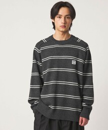 ＜CITEN＞中針編織圓領針織 橫條紋