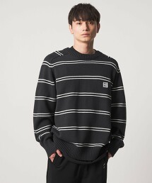 ＜CITEN＞中針編織圓領針織 橫條紋