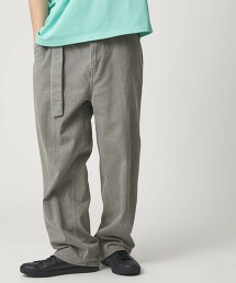 ＜CITEN＞附腰帶水洗斜紋長褲