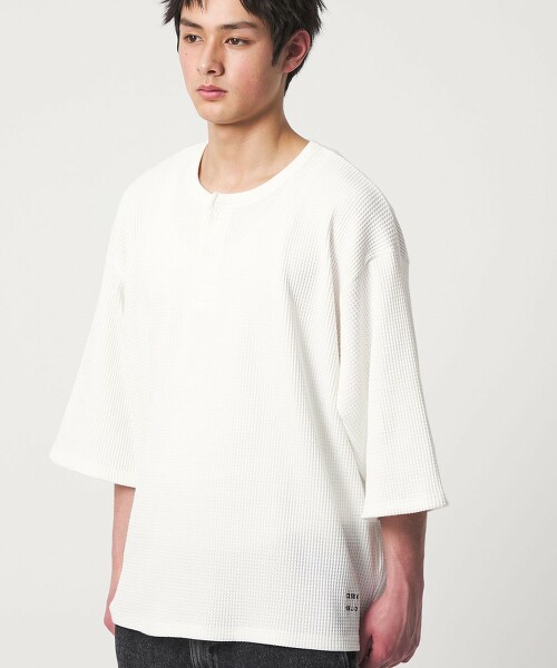 ＜CITEN＞亨利領華夫格寬鬆T恤