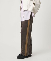 ＜ASTRAET＞ 銅氨纖維斜紋側邊線條寬褲 日本製