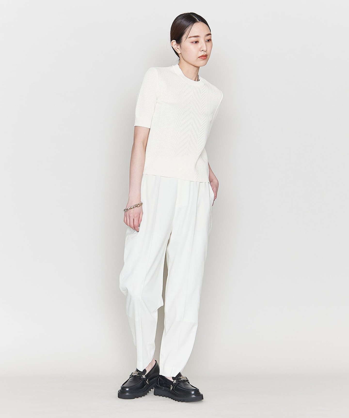 ASTRAET＞RY/CO/PE 綾織錐形褲子WH 日本製｜outlet UNITED ARROWS