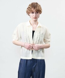 ＜ASTRAET＞荷葉邊泡泡袖襯衫 日本製