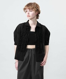 ＜ASTRAET＞荷葉邊泡泡袖襯衫 日本製