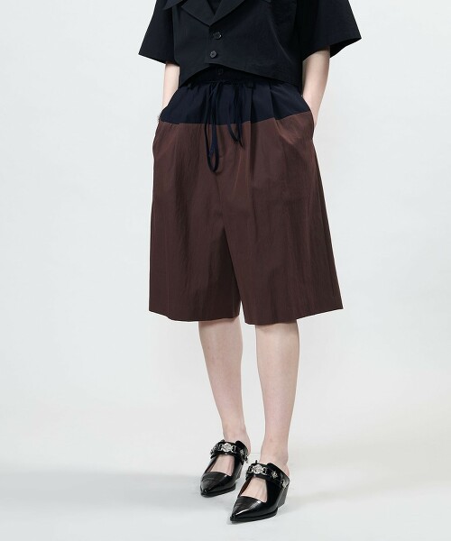 ＜ASTRAET＞拼接寬版短褲 日本製