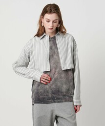 ＜ASTRAET＞條紋短版標準領襯衫 日本製