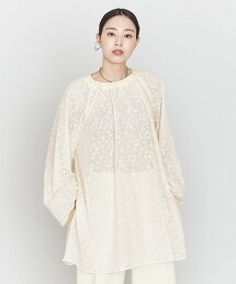 ＜ASTRAET＞C/P 蕾絲 皺褶 泡泡袖罩衫 日本製