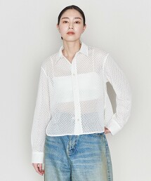 ＜ASTRAET＞網格蕾絲標準領襯衫 日本製