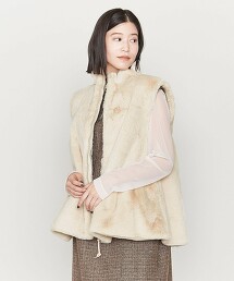 ＜ASTRAET＞傘狀仿皮草背心