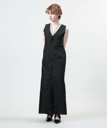＜ASTRAET＞前拉鍊V領無袖洋裝 日本製
