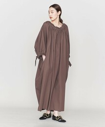 ＜ASTRAET＞棉 領口/袖頭 皺褶洋裝 日本製
