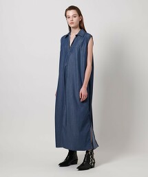 ＜ASTRAET＞開襟領開衩無袖洋裝 日本製