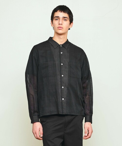 <UNITED ARROWS & SONS>格紋箱型襯衫 日本製