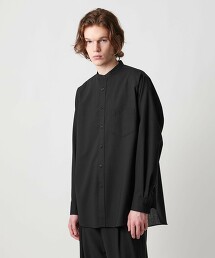 ＜UNITED ARROWS & SONS by MASAKI KAWASE＞ 混羊毛立領襯衫 日本製