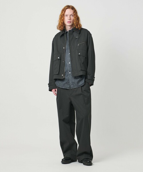 ＜UNITED ARROWS & SONS＞斜紋下擺壓釦長褲