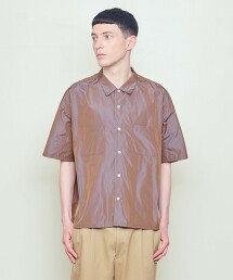＜UNITED ARROWS ＆ SONS＞ 閃光織物光澤短袖襯衫 日本製