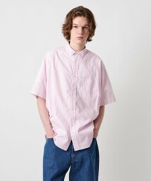 ＜UNITED ARROWS & SONS＞ 條紋短袖襯衫 日本製