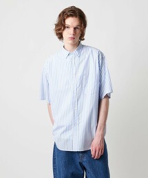 ＜UNITED ARROWS & SONS＞ 條紋短袖襯衫 日本製