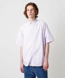＜UNITED ARROWS & SONS＞ 條紋短袖襯衫 日本製