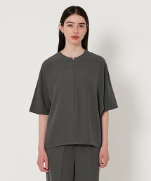 ＜D.O UNITED ARROWS BY DAISUKE OBANA for WOMEN＞ 半拉鍊圓領T恤 日本製