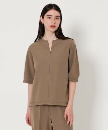 ＜D.O UNITED ARROWS BY DAISUKE OBANA for WOMEN＞ 半拉鍊圓領T恤 日本製