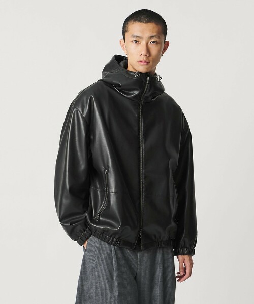 ＜UNITED ARROWS & SONS＞ 仿皮革連帽外套