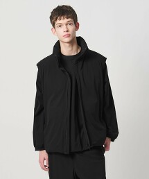 ＜D.O UNITED ARROWS BY DAISUKE OBANA＞塔夫綢雙面穿羽絨背心 黑