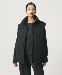 ＜D.O UNITED ARROWS BY DAISUKE OBANA for WOMEN＞塔夫綢雙面穿羽絨背心 黑