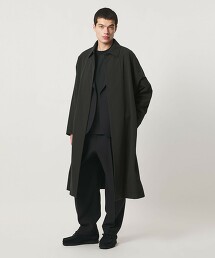 ＜D.O UNITED ARROWS BY DAISUKE OBANA＞ 塔夫綢土耳其袖巴爾瑪肯大衣 黑色