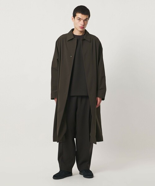 ＜D.O UNITED ARROWS BY DAISUKE OBANA＞ 塔夫綢土耳其袖巴爾瑪肯大衣 深棕色