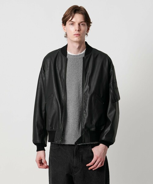 ＜UNITED ARROWS & SONS＞ SYNTHETIC/LTHR L-2B/短外套 日本製