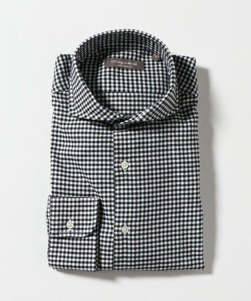 ＜A DAY IN THE LIFE＞格紋法蘭絨切角領襯衫 EASY CARE