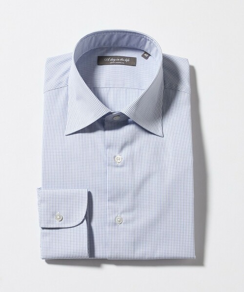 <A DAY IN THE LIFE>方格紋寬角領襯衫 EASY CARE