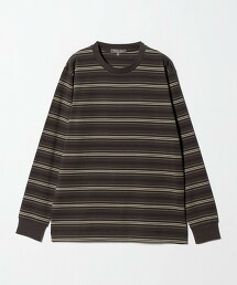 ＜A DAY IN THE LIFE＞多彩橫條紋圓領上衣